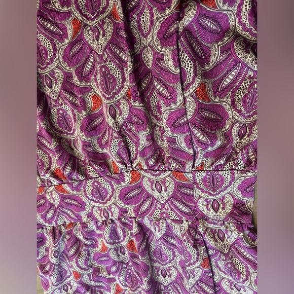 The Limited Purple Paisley Boho Short Sleeve Dress Womens medium - Picture 9 of 9